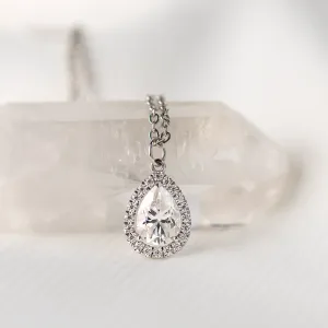 Gold halo pendant with moissanites GLORY Thumbnail