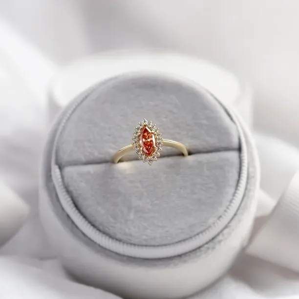 Orange lab grown diamond engagement ring TIANA Image
