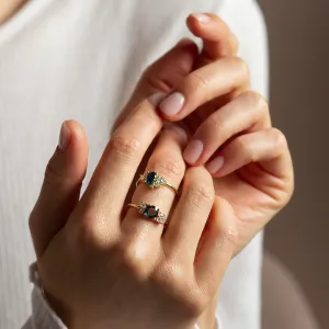 Lab crated diamond luxurious cluster ring CARINA Thumbnail