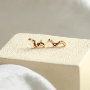 Minimalist gold earrings waves MIGNON Thumbnail