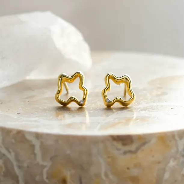 Irregular unique diamond earrings CLAUDINE Image