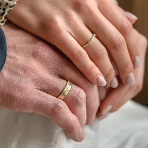 Unusual wedding rings with diamonds in vintage style LAZZI