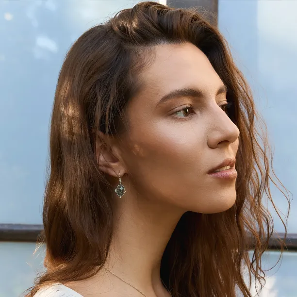 Salt and pepper diamond vintage earrings MARIBEL Image