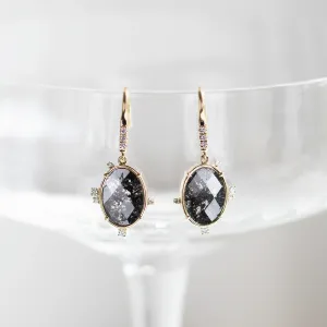 Salt and pepper diamond vintage earrings MARIBEL Thumbnail