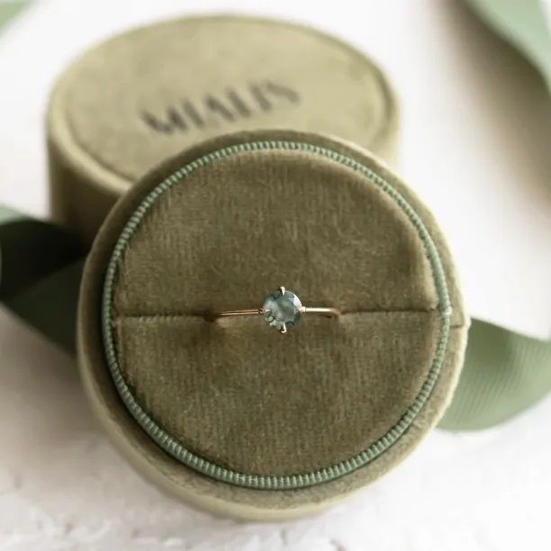 Minimalist moss agate engagement ring THOR Image