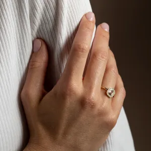 Art deco pink lab grown diamond engagement ring MOANA