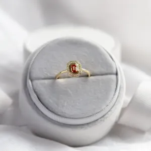 Art deco pink lab grown diamond engagement ring MOANA Thumbnail