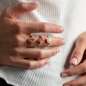 Art deco pink lab grown diamond engagement ring MOANA Thumbnail