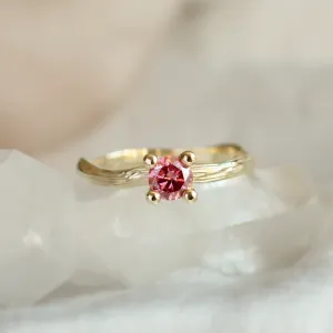 Pink lab grown diamond twig engagement ring ROWIK Thumbnail