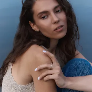 Pink lab grown diamond twig engagement ring ROWIK Thumbnail