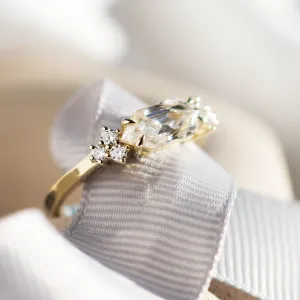 East west hexagon moissanite ring ASTRID Thumbnail