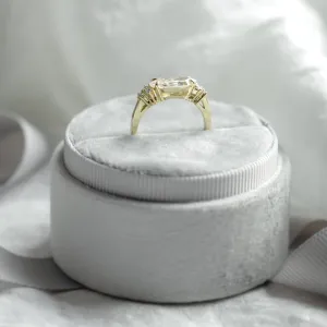 East west hexagon moissanite ring ASTRID Thumbnail