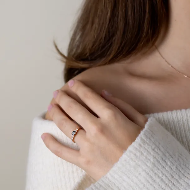 Natural green sapphire and diamond engagement ring MAIDEN Image