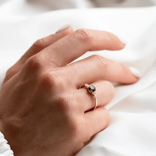 Natural green sapphire and diamond engagement ring MAIDEN Image