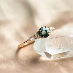 Natural green sapphire and diamond engagement ring MAIDEN Thumbnail