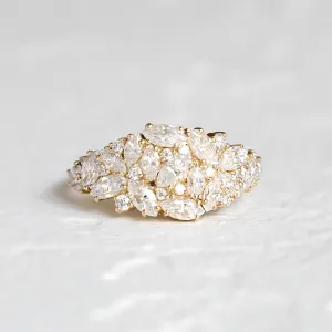 Luxury moissanite cluster ring VALENTINA