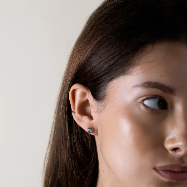 Aquamarine and salt &amp; pepper diamond jewellery set BELLASIN Image