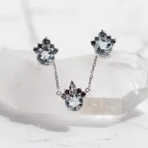 Aquamarine and salt &amp; pepper diamond jewellery set BELLASIN Thumbnail
