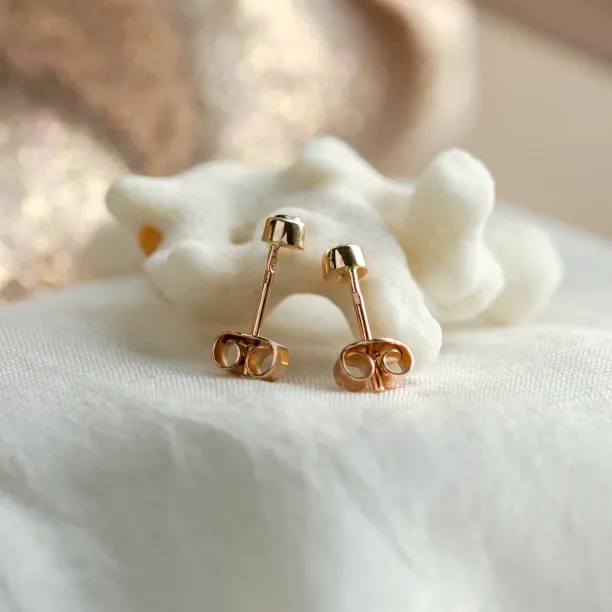 Gold stud earrings with gemstone of your choice ALLA Image