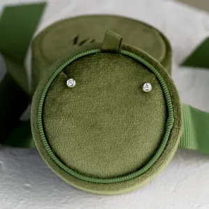 Gold stud earrings with gemstone of your choice ALLA Thumbnail