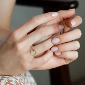 Red garnet minimalist ring MERIDAL