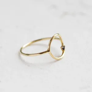 Red garnet minimalist ring MERIDAL Thumbnail