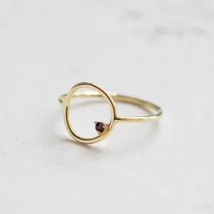 Red garnet minimalist ring MERIDAL Thumbnail