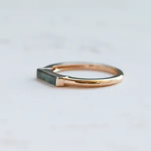 Moss agate gold ring CATHIE Thumbnail