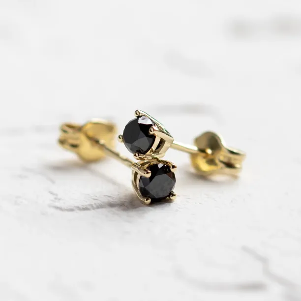 Black diamond stud earrings BLADELL Image