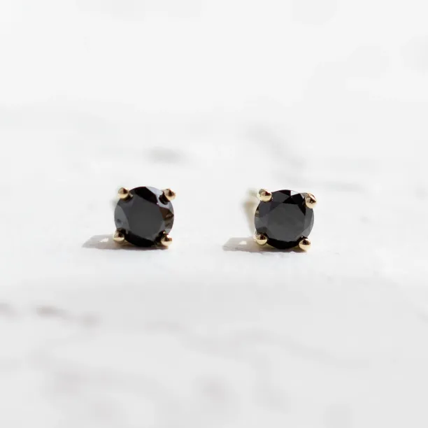 Black diamond stud earrings BLADELL Image