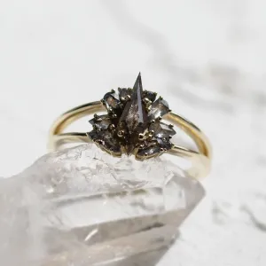 Vintage salt and pepper diamond engagement ring IRINA Thumbnail