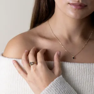 Vintage salt and pepper diamond engagement ring IRINA Thumbnail