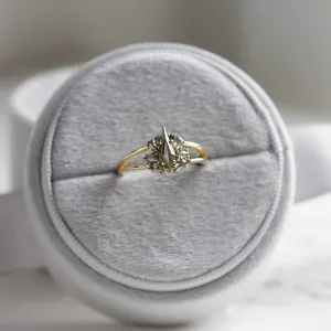 Vintage salt and pepper diamond engagement ring IRINA Thumbnail