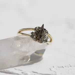 Vintage salt and pepper diamond engagement ring IRINA Thumbnail