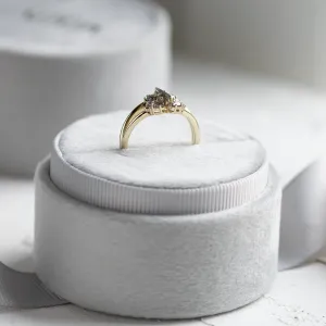 Vintage salt and pepper diamond engagement ring IRINA Thumbnail