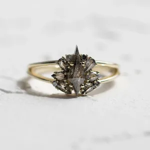 Vintage salt and pepper diamond engagement ring IRINA Thumbnail