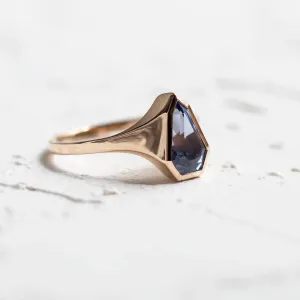 Blue sapphire signet ring PLATON Thumbnail