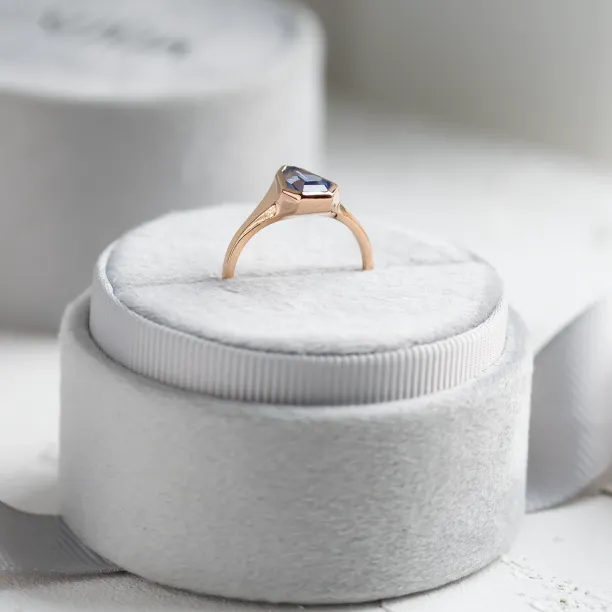 Blue sapphire signet ring PLATON Image