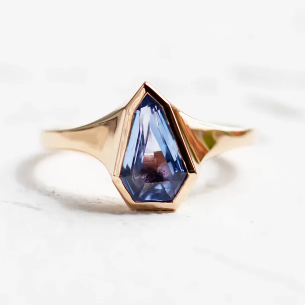 Blue sapphire signet ring PLATON Image