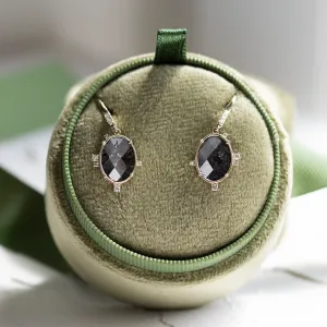 Salt and pepper diamond vintage earrings MARIBEL Thumbnail