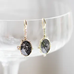 Salt and pepper diamond vintage earrings MARIBEL Thumbnail