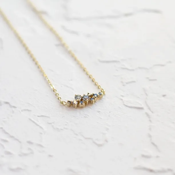 Salt and pepper diamond cluster necklace CLARIE Image