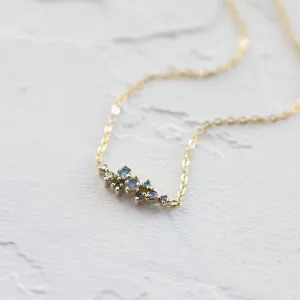 Salt and pepper diamond cluster necklace CLARIE Thumbnail