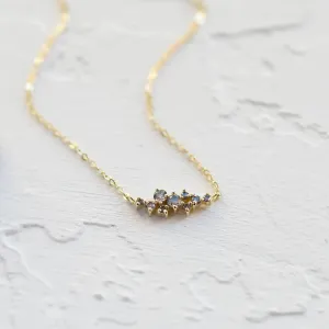 Salt and pepper diamond cluster necklace CLARIE Thumbnail