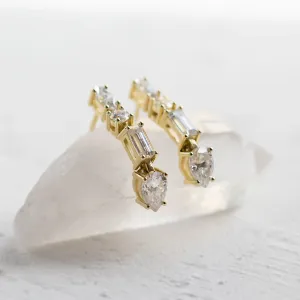 Dangle moissanite earrings MARINA Thumbnail