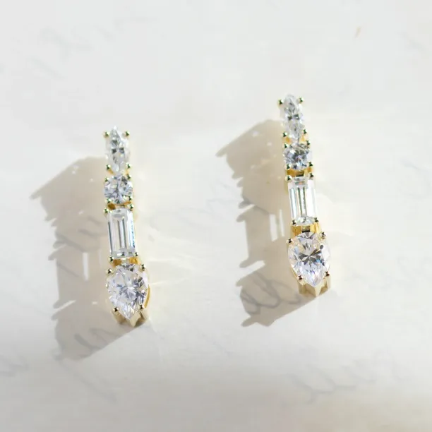 Dangle moissanite earrings MARINA Image