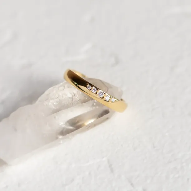 Gold wedding rings with diamonds NICOS Image