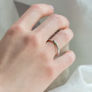 Minimalist solitaire lab-grown emerald ring LINA Thumbnail