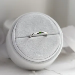 Minimalist solitaire lab-grown emerald ring LINA Thumbnail