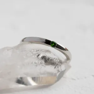 Minimalist solitaire lab-grown emerald ring LINA Thumbnail